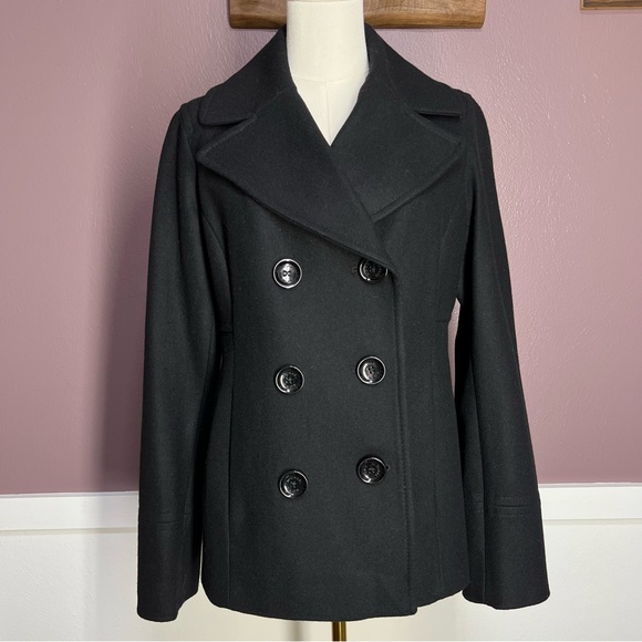 MICHAEL Michael Kors Black Pea Coat - Picture 1 of 8